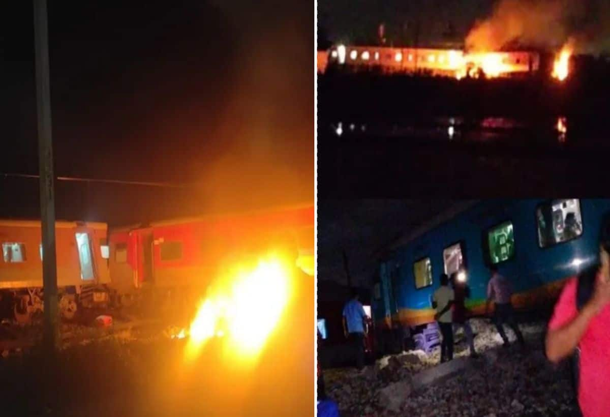 Train Accident in Tamil Nadu: Mysuru-Darbhanga Express Collides with Freight Train, Fire Breaks Out in Two Coaches, Seven Derail