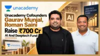 Unacademy cofounders Gaurav Munjal and Roman Saini, who are raising a Rs 700 crore AI and deeptech fund called Longshot Capital