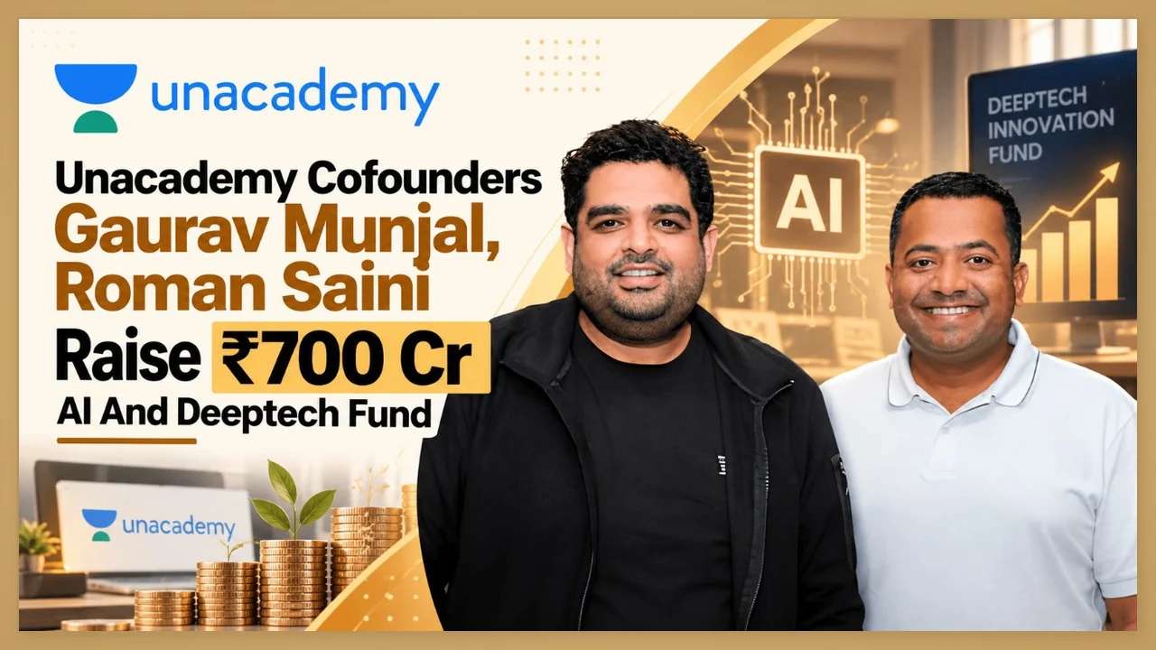 Unacademy cofounders Gaurav Munjal and Roman Saini, who are raising a Rs 700 crore AI and deeptech fund called Longshot Capital