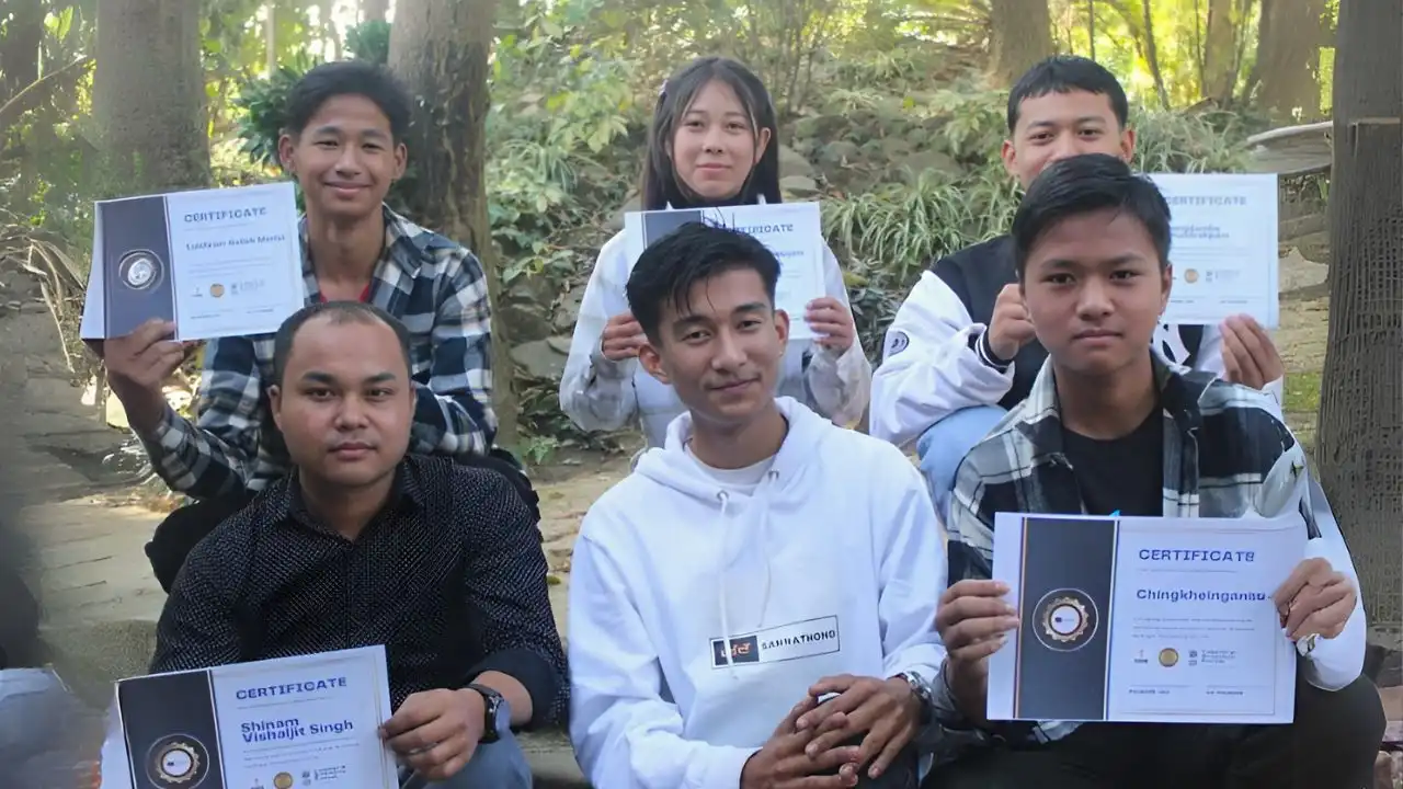 Chongtham Khumannganba Meitei with his team